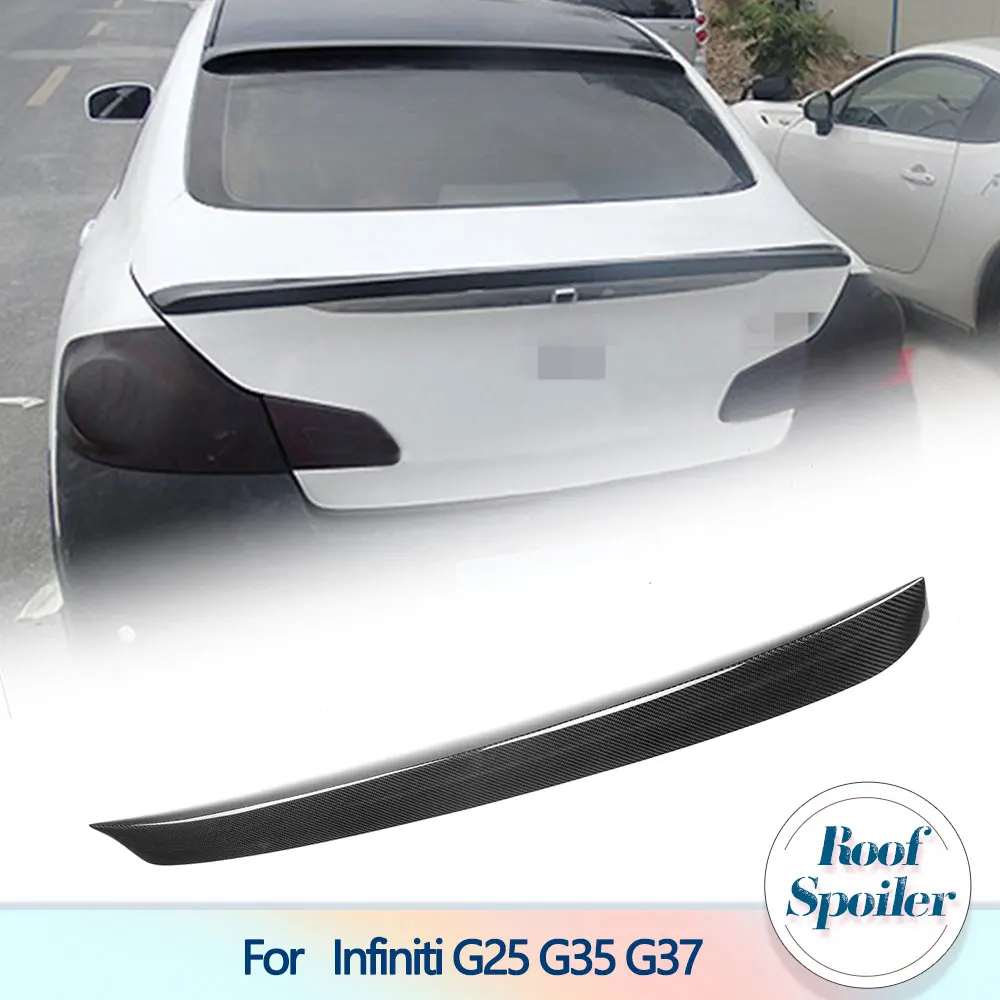 Автомобильный задний спойлер на крышу, крылья для Infiniti G25 G35 G37 седан, 4-дверный 2009-2013, задний спойлер на крышу из углеродного волокна, отделка окна 
Автомобильный задний спойлер на крышу, крылья для Infiniti G25 G35 G37 седан, 4-дверный 2009-2013, задний спойлер на крышу из углеродного волокна, отделка окна