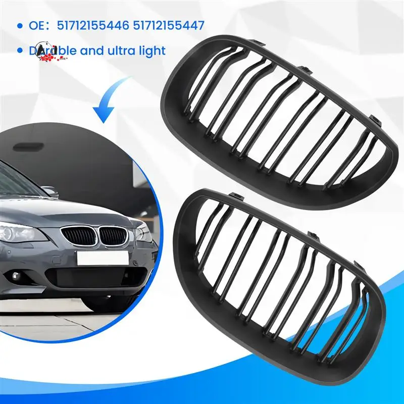 A10E-Front Bumper Hood Kidney Grill Replacement Dual Slat Sport Grilles For BMW 5 Series E60 E61 2003-2009(Matte Black)
A10E-Front Bumper Hood Kidney Grill Replacement Dual Slat Sport Grilles For BMW 5 Series E60 E61 2003-2009(Matte Black)