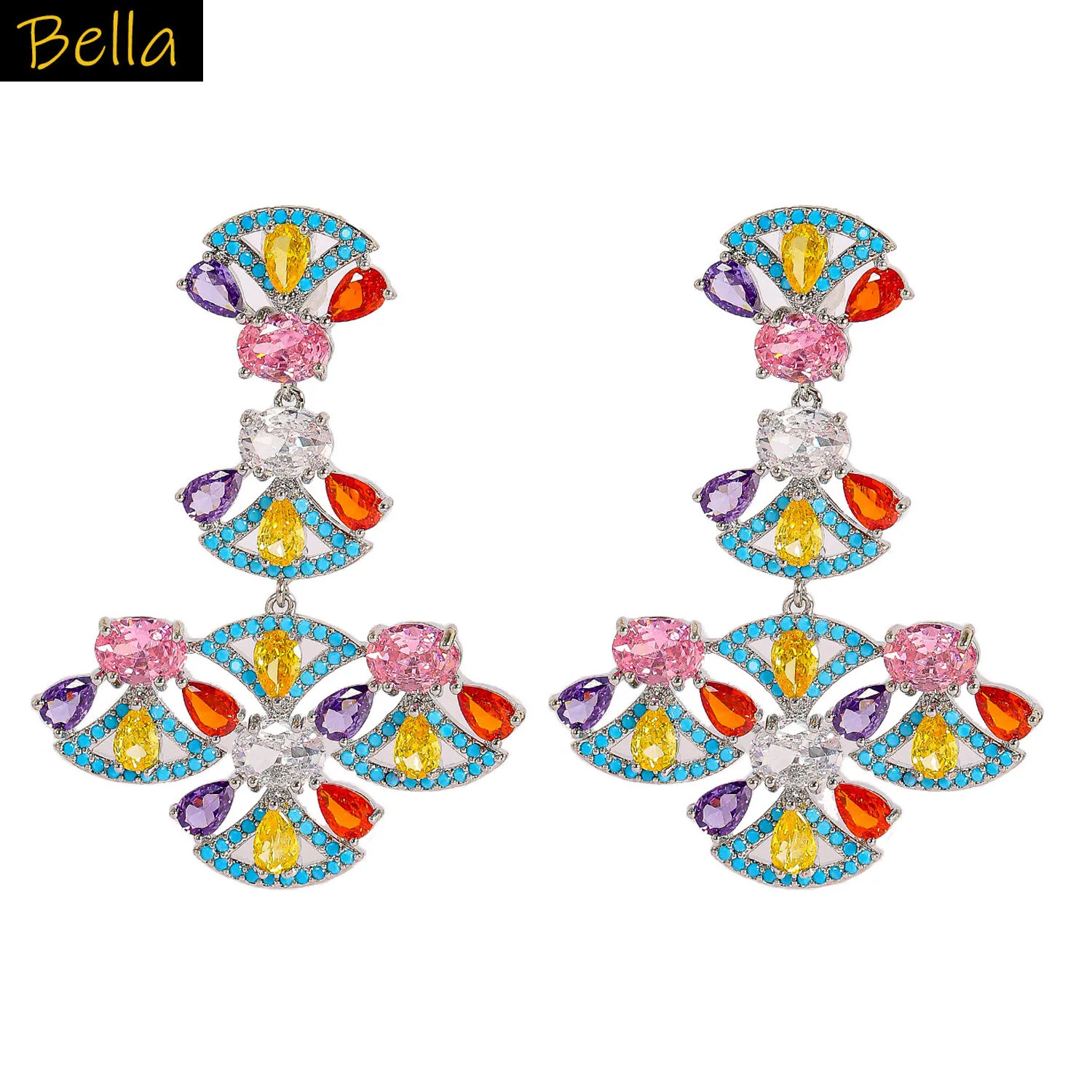 unique luxury large pendant earrings for women evening party wedding bride earrings colorful blue white zircon vintage jewelry
unique luxury large pendant earrings for women evening party wedding bride earrings colorful blue white zircon vintage jewelry