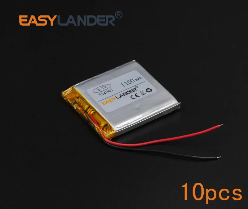 10pcs/Lot 3.7V 1100mAh 554045 Rechargeable li Polymer Li-ion Battery For electronic part DIY Speaker Flash lighting Oticon GPS
10pcs/Lot 3.7V 1100mAh 554045 Rechargeable li Polymer Li-ion Battery For electronic part DIY Speaker Flash lighting Oticon GPS