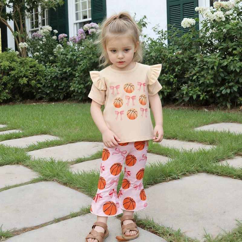 Tregren Kids Girl Summer Outfits Basketball Letter Print Ruffles Short Sleeves T-Shirt and Elastic Flare Pants Toddler Clothes
Tregren Kids Girl Summer Outfits Basketball Letter Print Ruffles Short Sleeves T-Shirt and Elastic Flare Pants Toddler Clothes