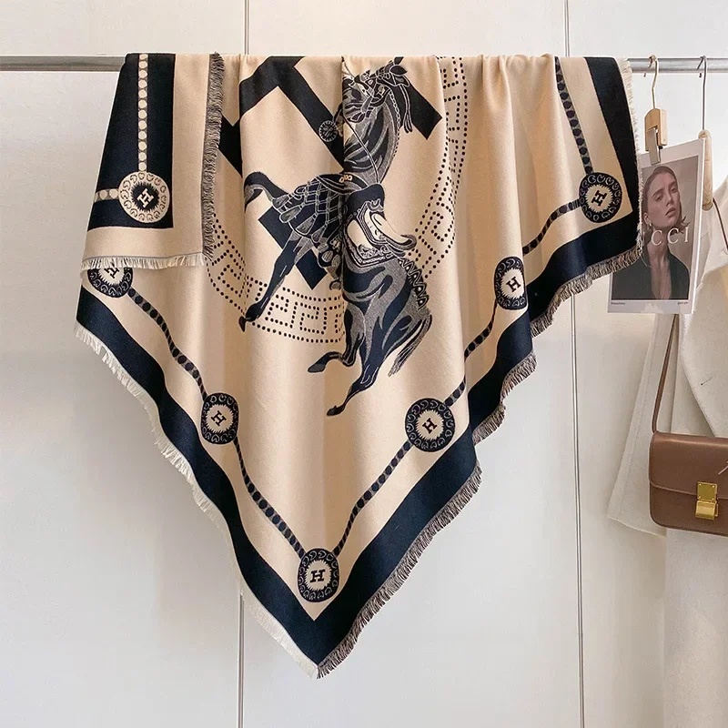 Утолщенный теплый кашемировый большой квадратный шарф с буквой H, осень/зима, Новое поступление, европейско-американский стиль, трансграничные короткие Sc 
Утолщенный теплый кашемировый большой квадратный шарф с буквой H, осень/зима, Новое поступление, европейско-американский стиль, трансграничные короткие Sc