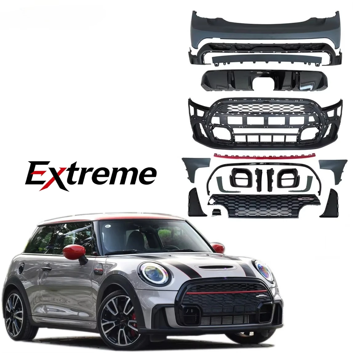 Factory Hot Sale Body Kit for MINI F55 F56 F57 2021-2022 21+ 2021+ Update to Sport JCW Style Front Rear Car Bumper Assembly
Factory Hot Sale Body Kit for MINI F55 F56 F57 2021-2022 21+ 2021+ Update to Sport JCW Style Front Rear Car Bumper Assembly
