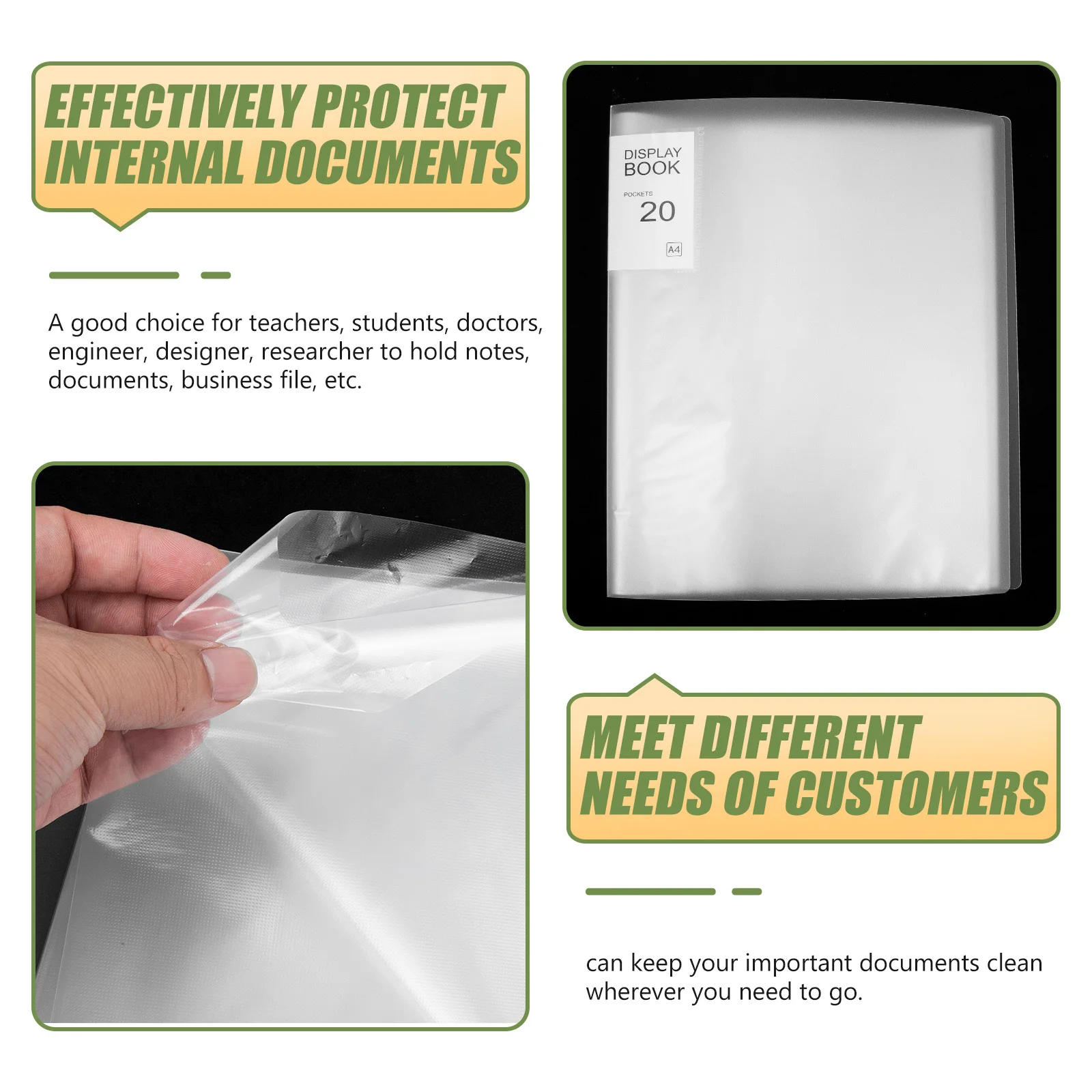 3pcs A4 PP Lightweight Portable Waterproof able Document Folder File ganizer for School Office Desktop Business Travel
3pcs A4 PP Lightweight Portable Waterproof able Document Folder File ganizer for School Office Desktop Business Travel