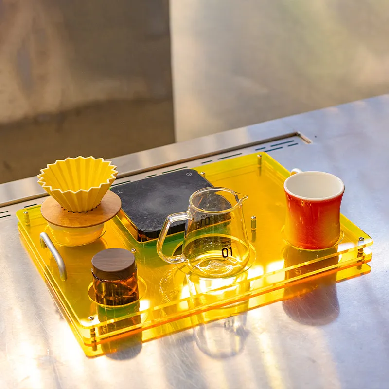 Acrylic coffee tray, used to store coffee equipment, competition supplies display stand,electronic scales, suitable for cafe use
Acrylic coffee tray, used to store coffee equipment, competition supplies display stand,electronic scales, suitable for cafe use