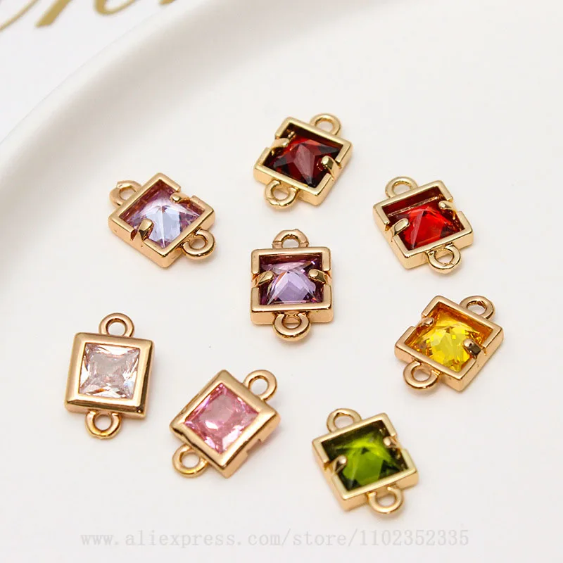 10pcs/ Bag Copper inlaid zircon square double pendant DIY earrings bracelets hairpin accessories
10pcs/ Bag Copper inlaid zircon square double pendant DIY earrings bracelets hairpin accessories