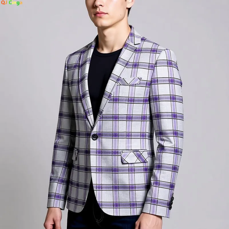 2026 New Men's Gray-Purple Striped Suit Jacket, Fashion Slim Plaid Dress Coat, Red-Pink Blazers.
2026 New Men's Gray-Purple Striped Suit Jacket, Fashion Slim Plaid Dress Coat, Red-Pink Blazers.
