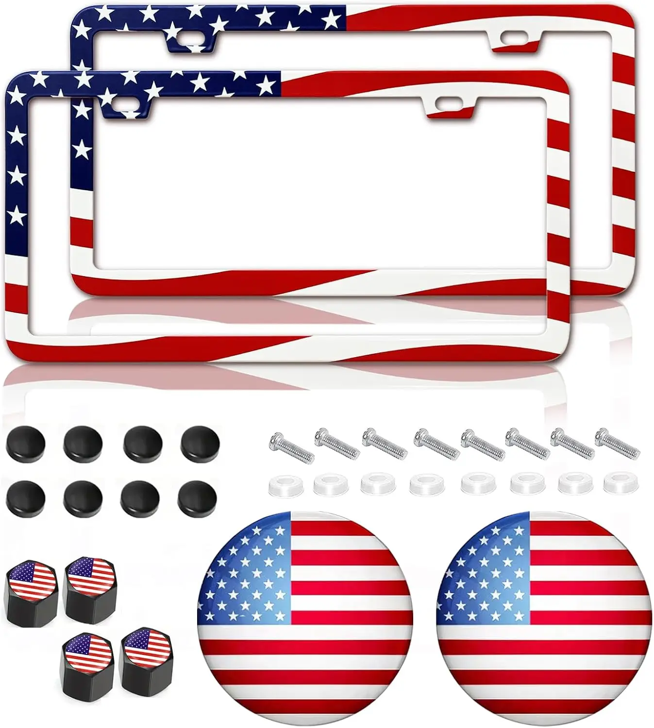 2 Pack License Plate Frame for Car, Matte Metal Aluminum Rust-Proof Gloss Black Front Rear Number Tag Holder, Universal Fit
2 Pack License Plate Frame for Car, Matte Metal Aluminum Rust-Proof Gloss Black Front Rear Number Tag Holder, Universal Fit