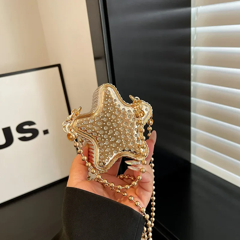 Mini Star Shaped Crossbody Bag Diamonds Evening Shoulder Bags for Women Metallic Box Wedding Clutch Chains Handbags and Purses
Mini Star Shaped Crossbody Bag Diamonds Evening Shoulder Bags for Women Metallic Box Wedding Clutch Chains Handbags and Purses
