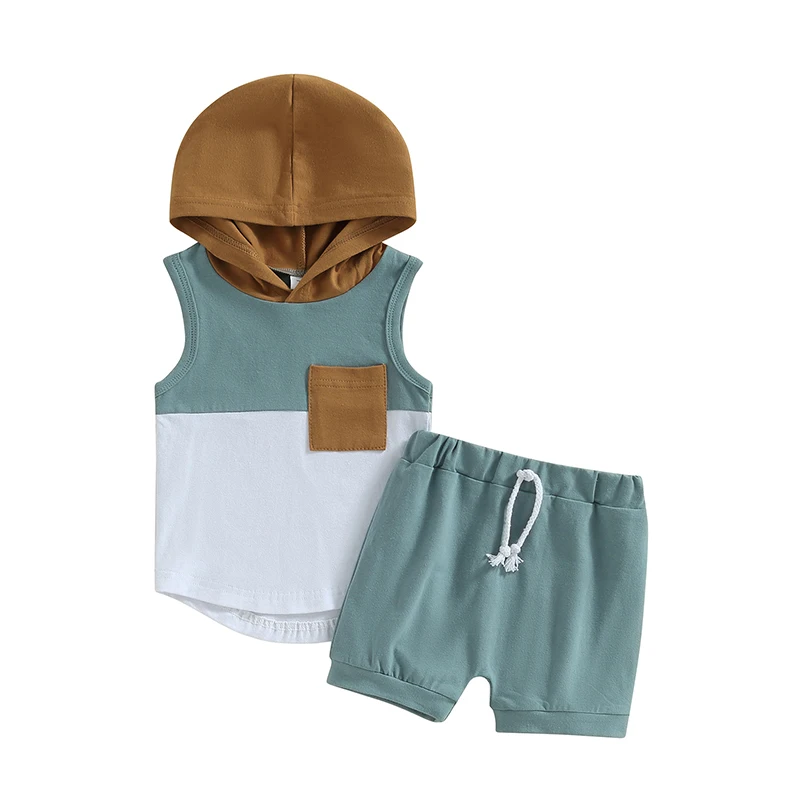 Kid Baby Boys Summer Clothes Outfits Contrast Color Hooded Sleeveless Pocket Tank Tops and Solid Color Shorts 2Pcs Suit
Kid Baby Boys Summer Clothes Outfits Contrast Color Hooded Sleeveless Pocket Tank Tops and Solid Color Shorts 2Pcs Suit
