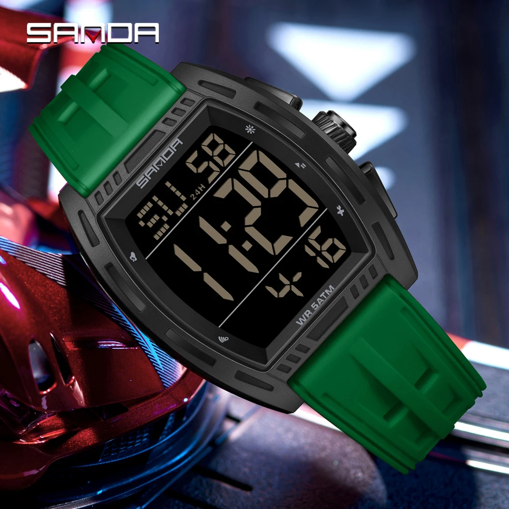 SANDA мужские светодиодные цифровые часы 6328, повседневные водонепроницаемые наручные часы с будильником даты и недели, мужские электронные часы с силиконовым ремешком
SANDA мужские светодиодные цифровые часы 6328, повседневные водонепроницаемые наручные часы с будильником даты и недели, мужские электронные часы с силиконовым ремешком