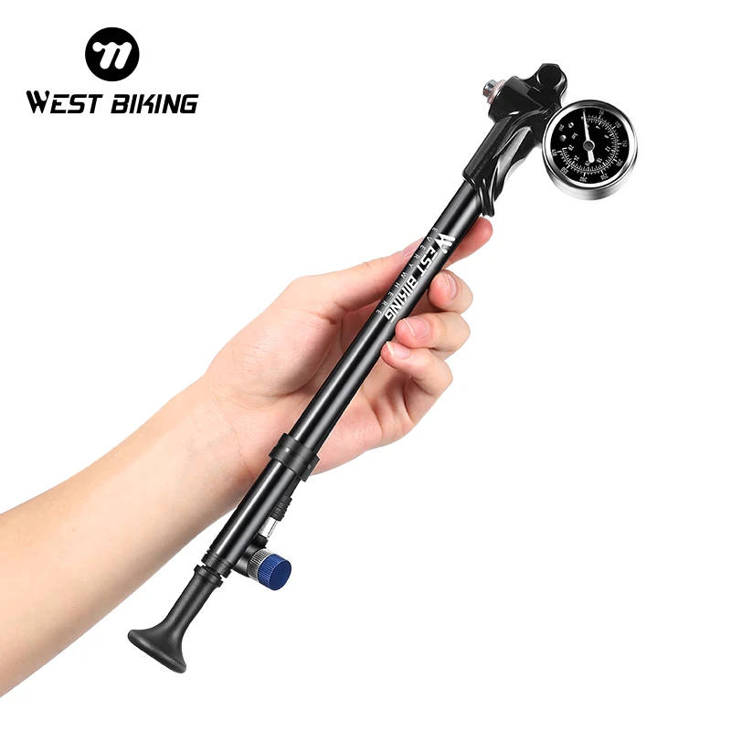 WEST BIKING High Pressure Bicycle Fork Pump 300PSI/400 PSI Gauge MTB Rear Shock Pump With Vent Button And Leak-Proof Switch
WEST BIKING High Pressure Bicycle Fork Pump 300PSI/400 PSI Gauge MTB Rear Shock Pump With Vent Button And Leak-Proof Switch