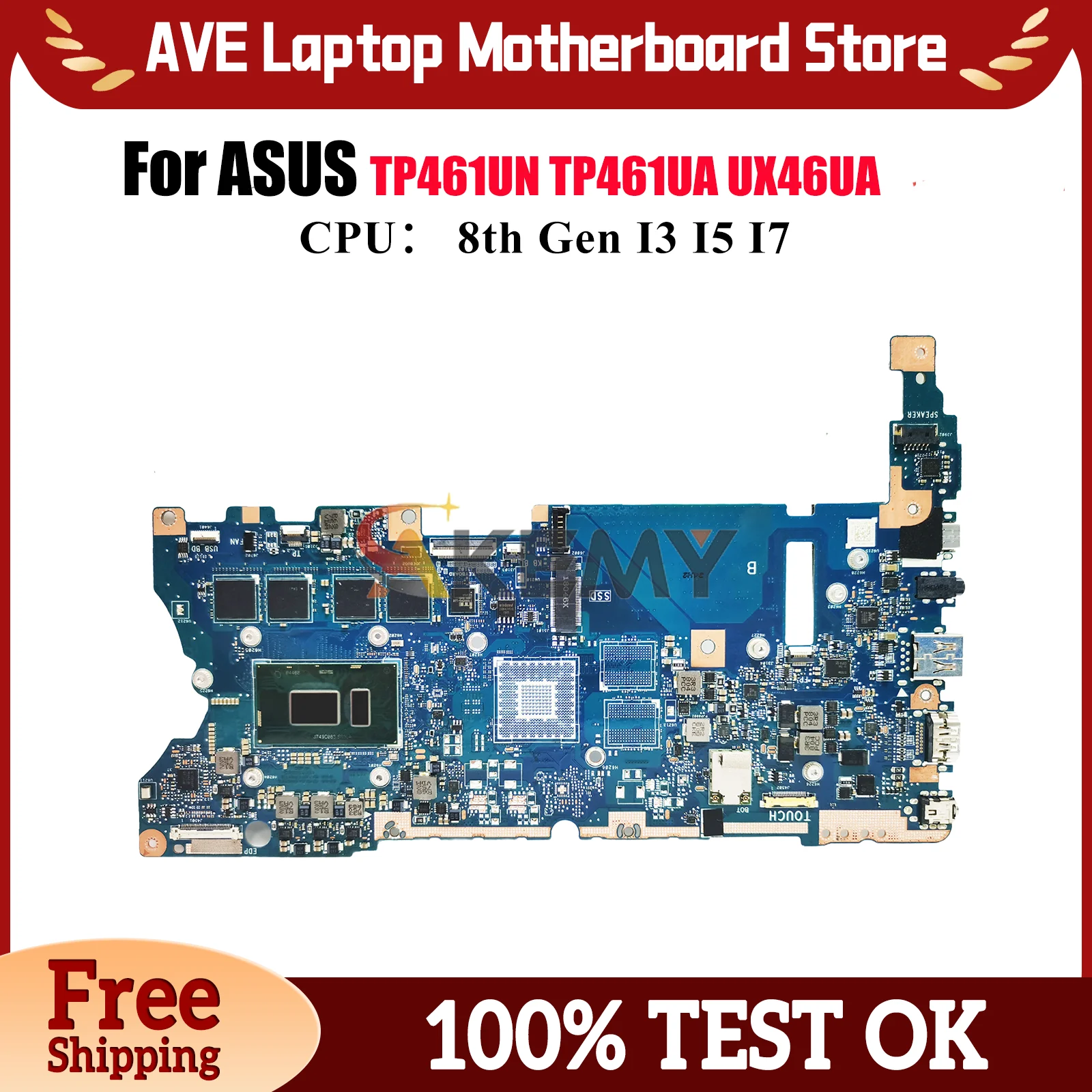 UX461UA Laptop Motherboard For ASUS ZenBook TP461UA UX46UN UX461 UX46UA TP461UN Mainboard With I3 I5 I7 CPU 100% tests OK stk
UX461UA Laptop Motherboard For ASUS ZenBook TP461UA UX46UN UX461 UX46UA TP461UN Mainboard With I3 I5 I7 CPU 100% tests OK stk
