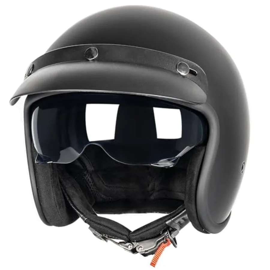 3/4 Open Face Retro Motorcycle Helmet for Motorbike Moped Cruiser Bobber Chopper - DOT Approved Matte Black L
3/4 Open Face Retro Motorcycle Helmet for Motorbike Moped Cruiser Bobber Chopper - DOT Approved Matte Black L