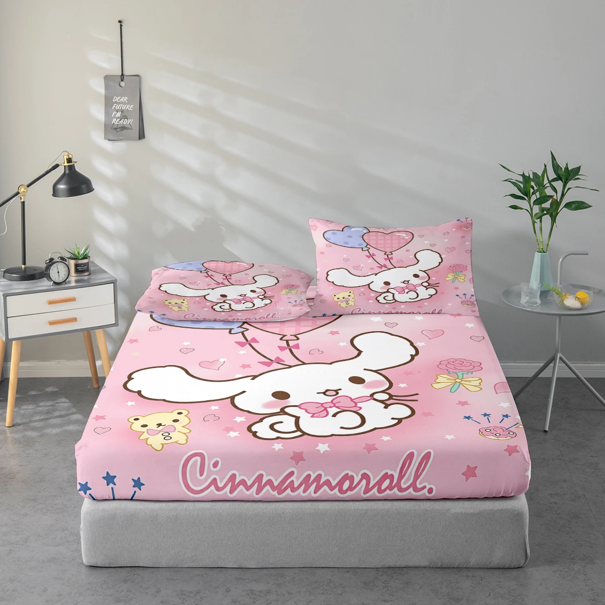3-Piece High-Definition Digital Printed Bed Sheet Set, Cinnamoroll Pattern Bed Sheet Set, Large Floral Print Bed Sheet Set, Includes 1 Fitted Sheet + 1/2 Pillowcase, Suitable for Bedroom, Guest Room, Home Decoration, Polyester Fiber Fitted Sheet + Pillowc
3-Piece High-Definition Digital Printed Bed Sheet Set, Cinnamoroll Pattern Bed Sheet Set, Large Floral Print Bed Sheet Set, Includes 1 Fitted Sheet + 1/2 Pillowcase, Suitable for Bedroom, Guest Room, Home Decoration, Polyester Fiber Fitted Sheet + Pillowc
