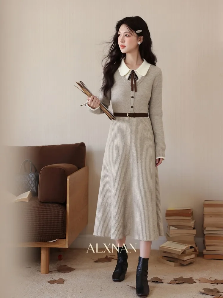 ALXNAN Women's Long Dress French Knitted Long Sleeve Autumn Slim-fit Midi Party Dress Elegant Oatmeal Female Clothing DYL662231
ALXNAN Women's Long Dress French Knitted Long Sleeve Autumn Slim-fit Midi Party Dress Elegant Oatmeal Female Clothing DYL662231
