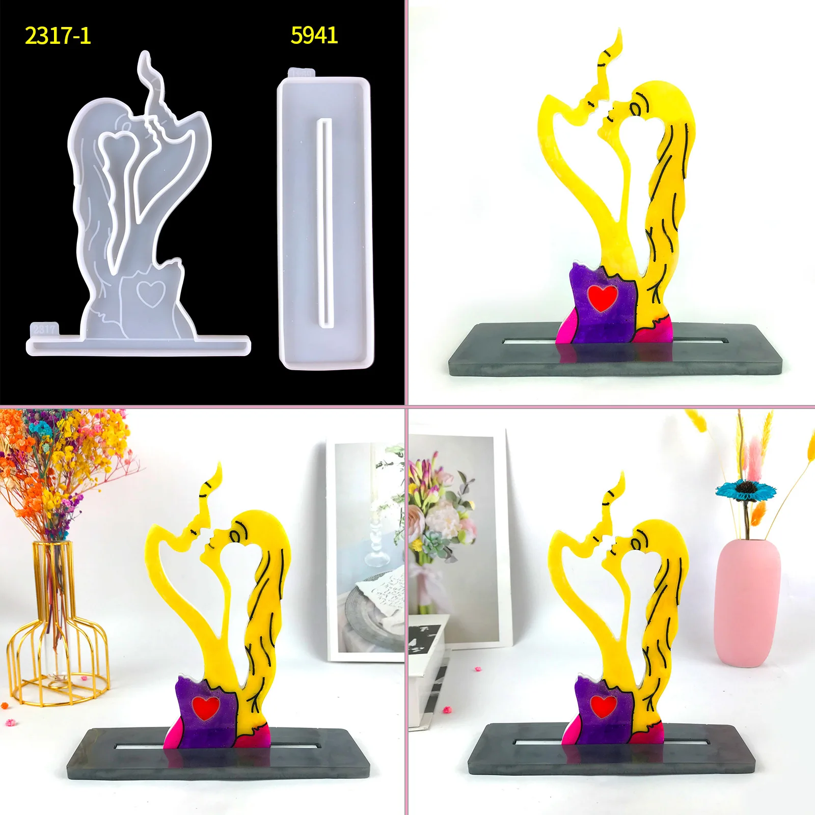 Love Ornament Silicone Mold DIY Valentine's Day Love Women Men Table Decoration Ornament Silicone Mould For Resin Jewelry Making
Love Ornament Silicone Mold DIY Valentine's Day Love Women Men Table Decoration Ornament Silicone Mould For Resin Jewelry Making