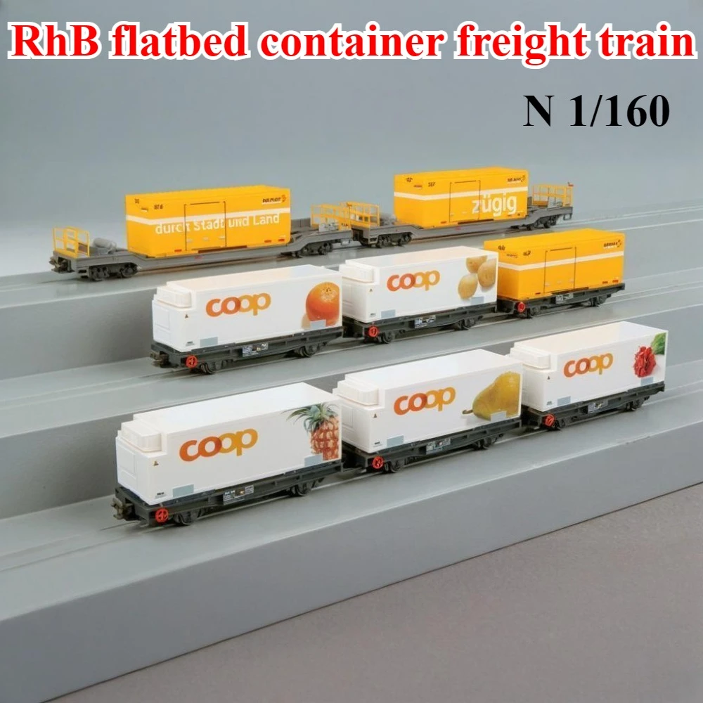 KATO N Scale 1/160 Model Train Set 10-1731 RhB Flatbed Container Freight Train Carriages 8-car Set Painted Boys' Toy Gift
KATO N Scale 1/160 Model Train Set 10-1731 RhB Flatbed Container Freight Train Carriages 8-car Set Painted Boys' Toy Gift