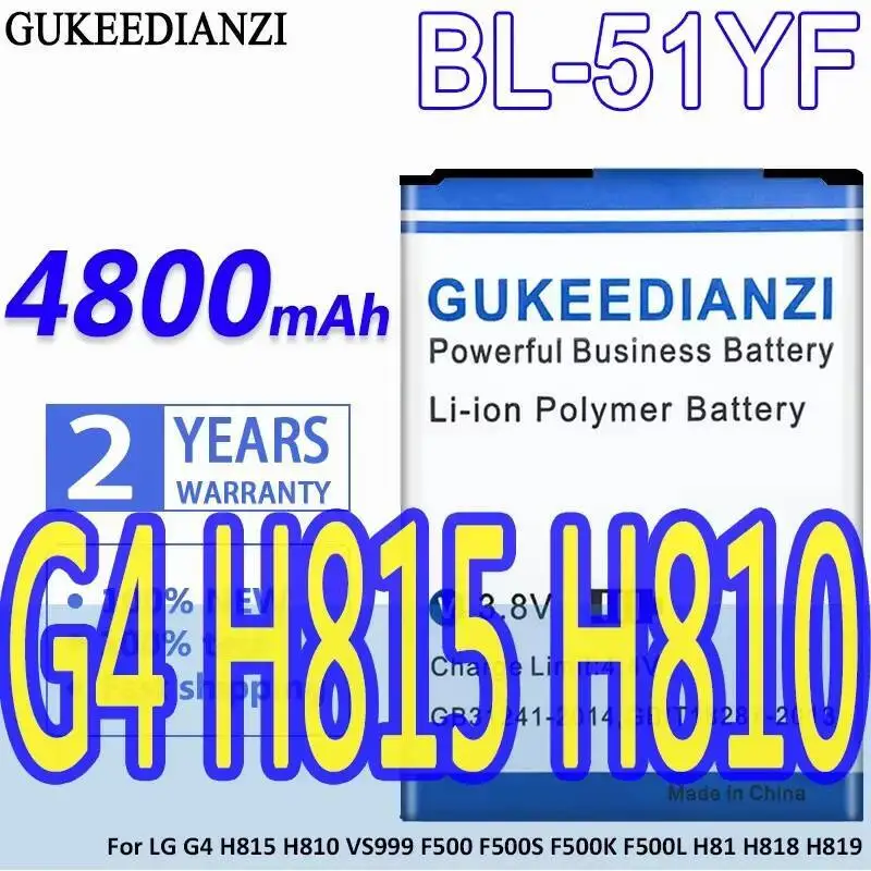 Для LG G4 H815 H810 VS999 F500 F500S F500K F500L H81 H818 H819 BL 51YF BL-51YF 4800 мАч Аккумулятор для мобильного телефона длительный срок службы
Для LG G4 H815 H810 VS999 F500 F500S F500K F500L H81 H818 H819 BL 51YF BL-51YF 4800 мАч Аккумулятор для мобильного телефона длительный срок службы