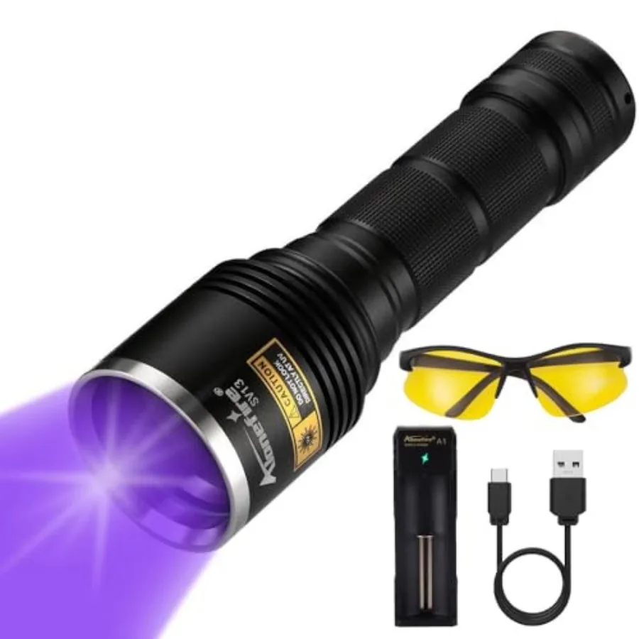 SV13 15W 365nm UV Flashlight Rechargeable Ultraviolet Woods Lamp Powerful Black Light for Pet Urine Detector, Resin, Bed Bug, S
SV13 15W 365nm UV Flashlight Rechargeable Ultraviolet Woods Lamp Powerful Black Light for Pet Urine Detector, Resin, Bed Bug, S