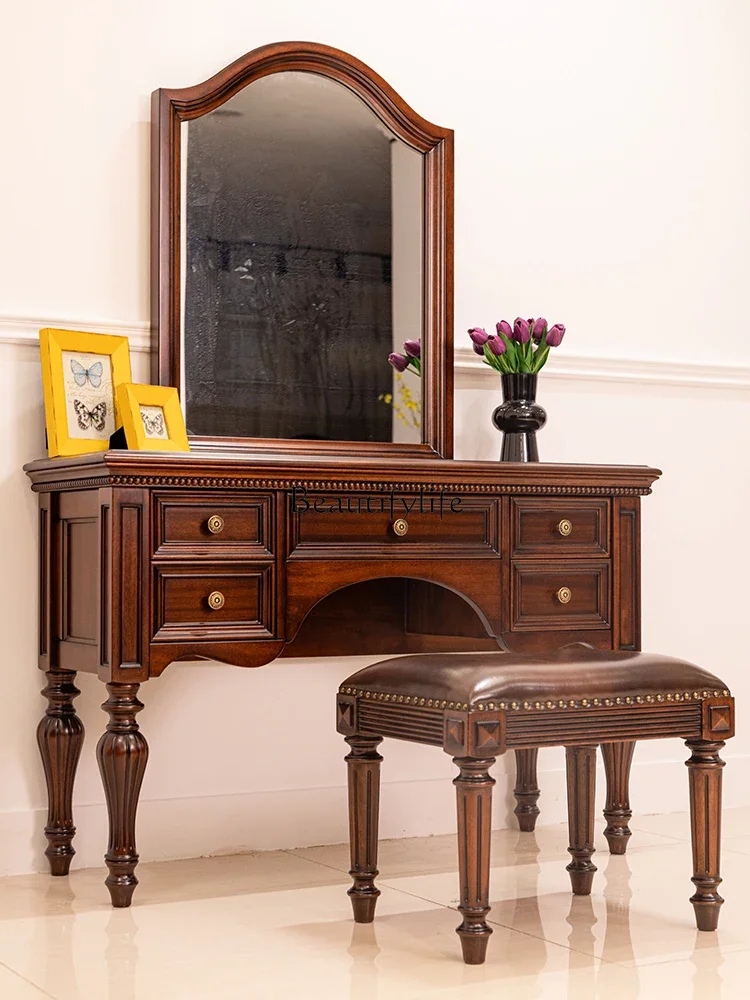 yj7 American-style Solid Wood Dressing Table Bedroom Makeup Desk with Drawers Integrated Storage Vanity
yj7 American-style Solid Wood Dressing Table Bedroom Makeup Desk with Drawers Integrated Storage Vanity