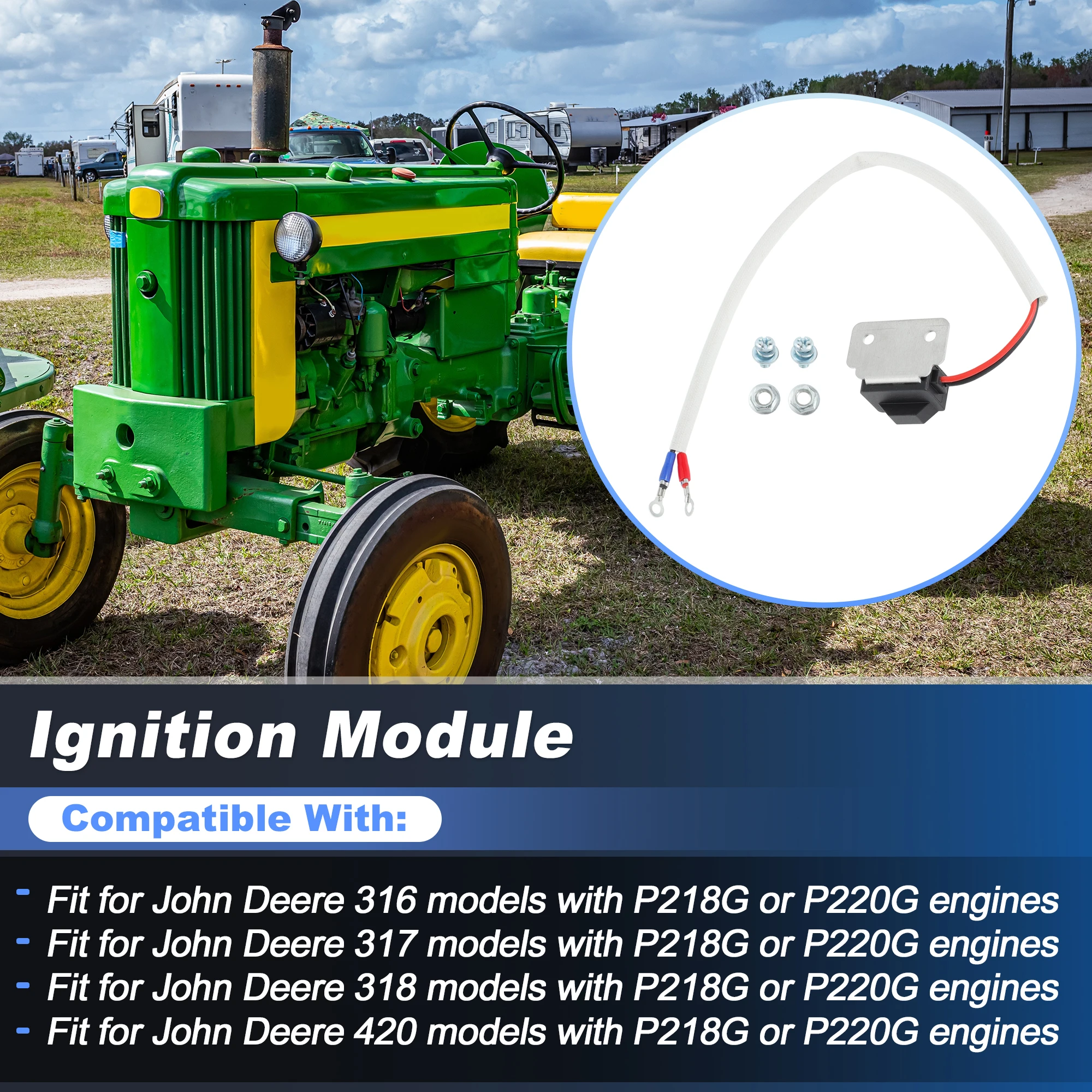 Модуль зажигания UXCELL 1660821 для двигателей John Deere 316, 317, 318, 420 с P218G, P220G
Модуль зажигания UXCELL 1660821 для двигателей John Deere 316, 317, 318, 420 с P218G, P220G