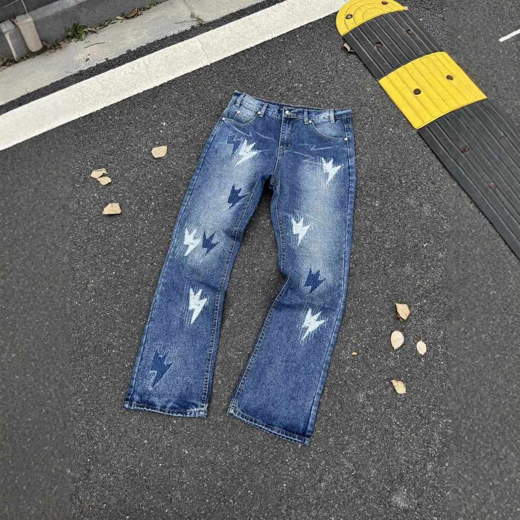 Firmranch High-version Destruction Lightning High-ounce High Street Washed Bootcut Jeans Retro Blue Mirco Flared Denim Pant
Firmranch High-version Destruction Lightning High-ounce High Street Washed Bootcut Jeans Retro Blue Mirco Flared Denim Pant