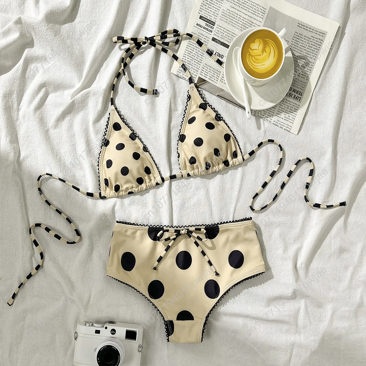 Bikini New Beige Halter Strap Beach Bikini Swimwear
Bikini New Beige Halter Strap Beach Bikini Swimwear