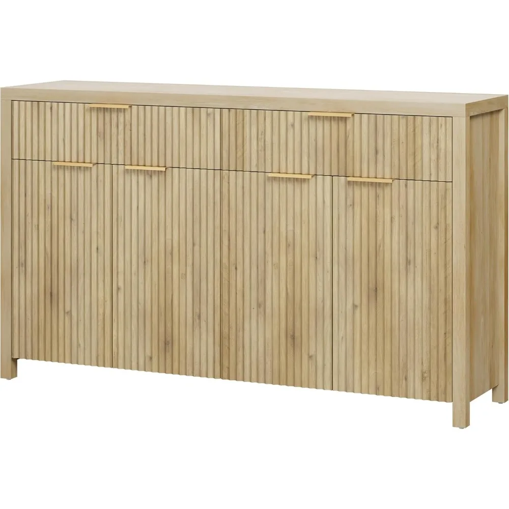 Sideboard Buffet Cabinet Fluted Storage Cabinet, 55" Large Credenza with Storage & Adjustable Shelves, Modern Accent Console Woo
Sideboard Buffet Cabinet Fluted Storage Cabinet, 55" Large Credenza with Storage & Adjustable Shelves, Modern Accent Console Woo