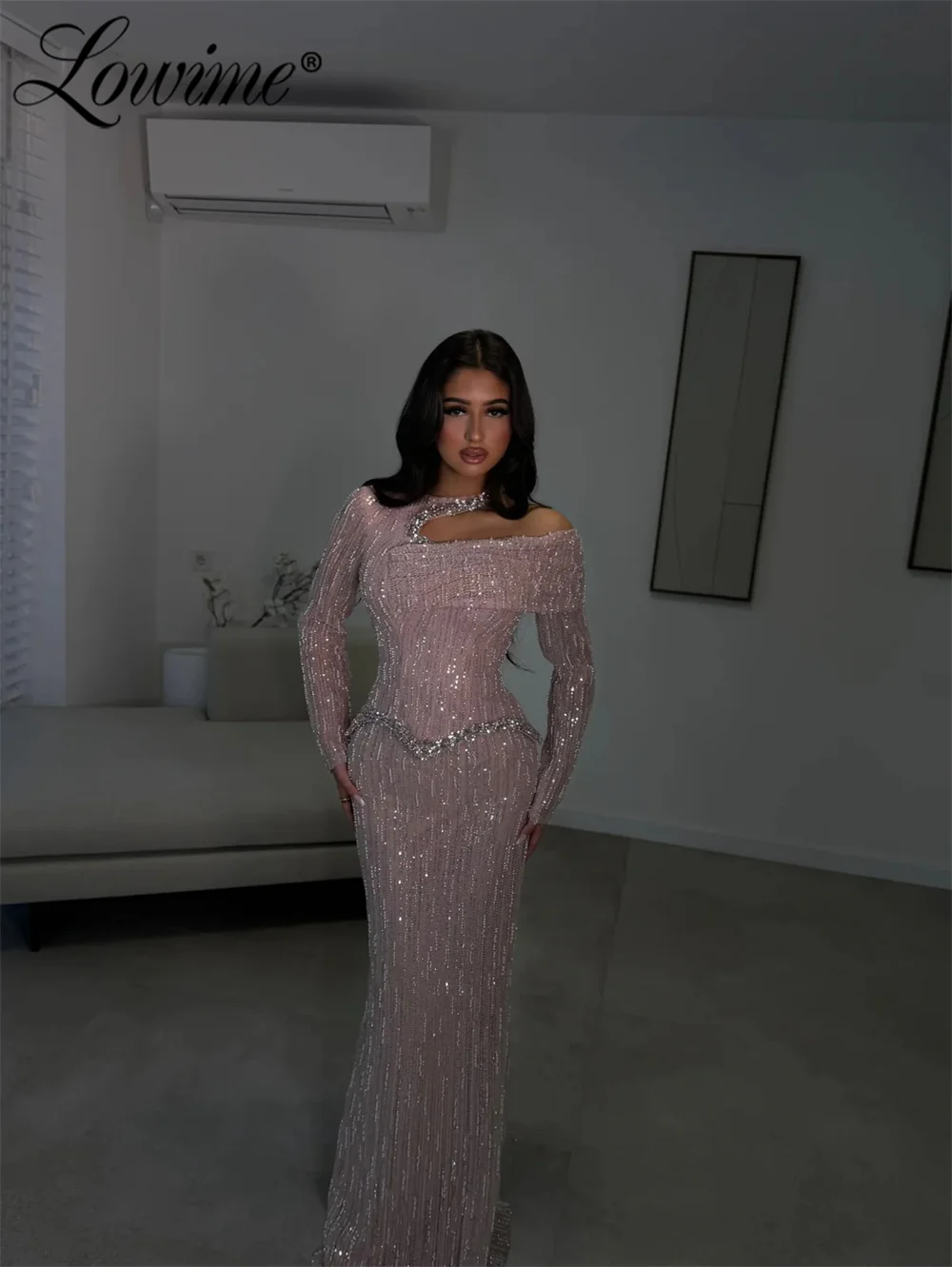 Dusty Pink Celebrity Party Dress Customized Off White Long Sleeves Straight Evening Dresses Pageant Prom Gowns Robes De Soiree
Dusty Pink Celebrity Party Dress Customized Off White Long Sleeves Straight Evening Dresses Pageant Prom Gowns Robes De Soiree