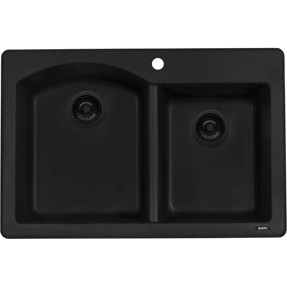 Кухонная мойка из гранитного композита (кварца) с двумя чашами, 33 x 22 дюйма, встраиваемая/наверху устанавливаемая, цвет «Ночной черный»
Кухонная мойка из гранитного композита (кварца) с двумя чашами, 33 x 22 дюйма, встраиваемая/наверху устанавливаемая, цвет «Ночной черный»