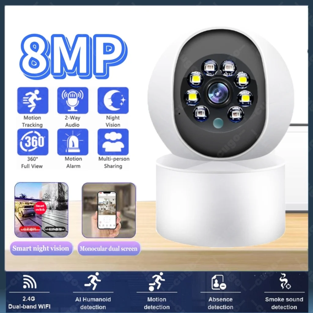 4K Smart WiFi IP Camera Indoor Wireless Security Baby Monitor Auto Tracking 2-way Audio Color Night Vision Monitor Indoor Cam
4K Smart WiFi IP Camera Indoor Wireless Security Baby Monitor Auto Tracking 2-way Audio Color Night Vision Monitor Indoor Cam