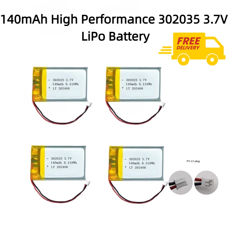 4Pcs 3.7V 140mAh 302035 Rechargeable LiPo Battery for GPS Pet Tracker Dental Irrigator LED Light Dog Trainer Toy
4Pcs 3.7V 140mAh 302035 Rechargeable LiPo Battery for GPS Pet Tracker Dental Irrigator LED Light Dog Trainer Toy