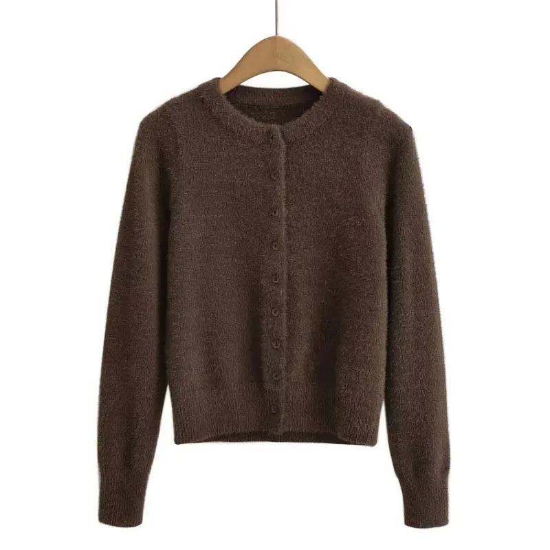 Autumn Winter Plush Sweater Cardigans Female Loose Long Sleeve Knitwear Jumper Women Soft Solid Color Women Sweater Jacket 2024
Autumn Winter Plush Sweater Cardigans Female Loose Long Sleeve Knitwear Jumper Women Soft Solid Color Women Sweater Jacket 2024