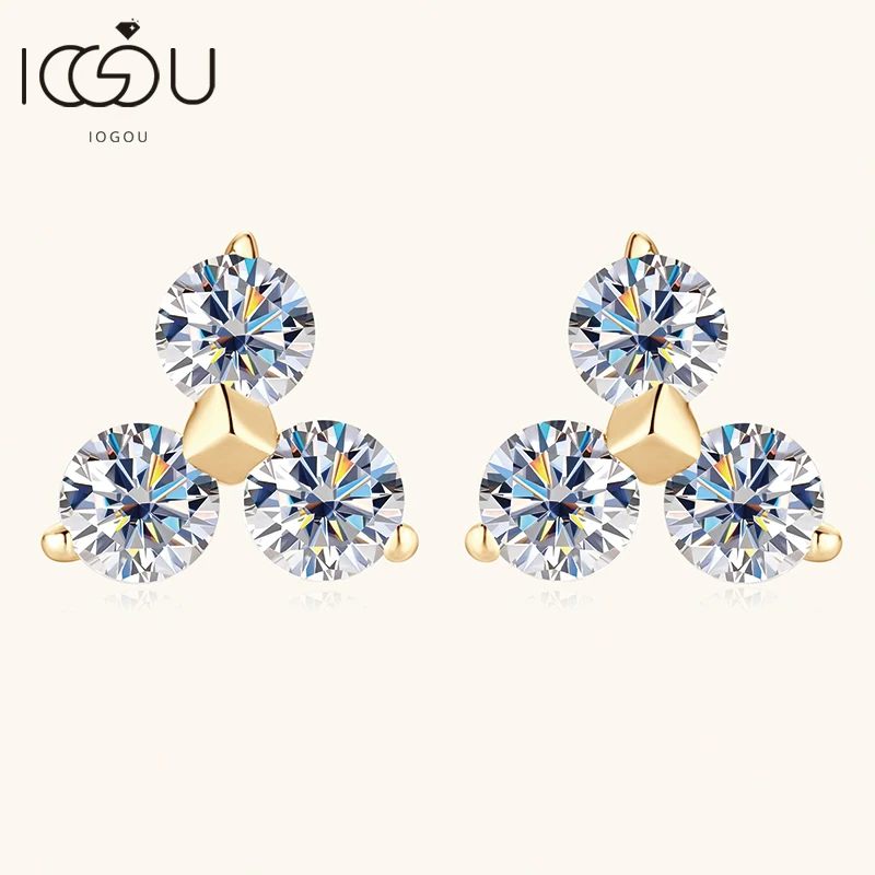 IOGOU 10k Real Gold Earrings Moissanite Diamond Three Stones Exquisite Mini Studs for Women Certified Gold Jewelry 2025 Fashion
IOGOU 10k Real Gold Earrings Moissanite Diamond Three Stones Exquisite Mini Studs for Women Certified Gold Jewelry 2025 Fashion