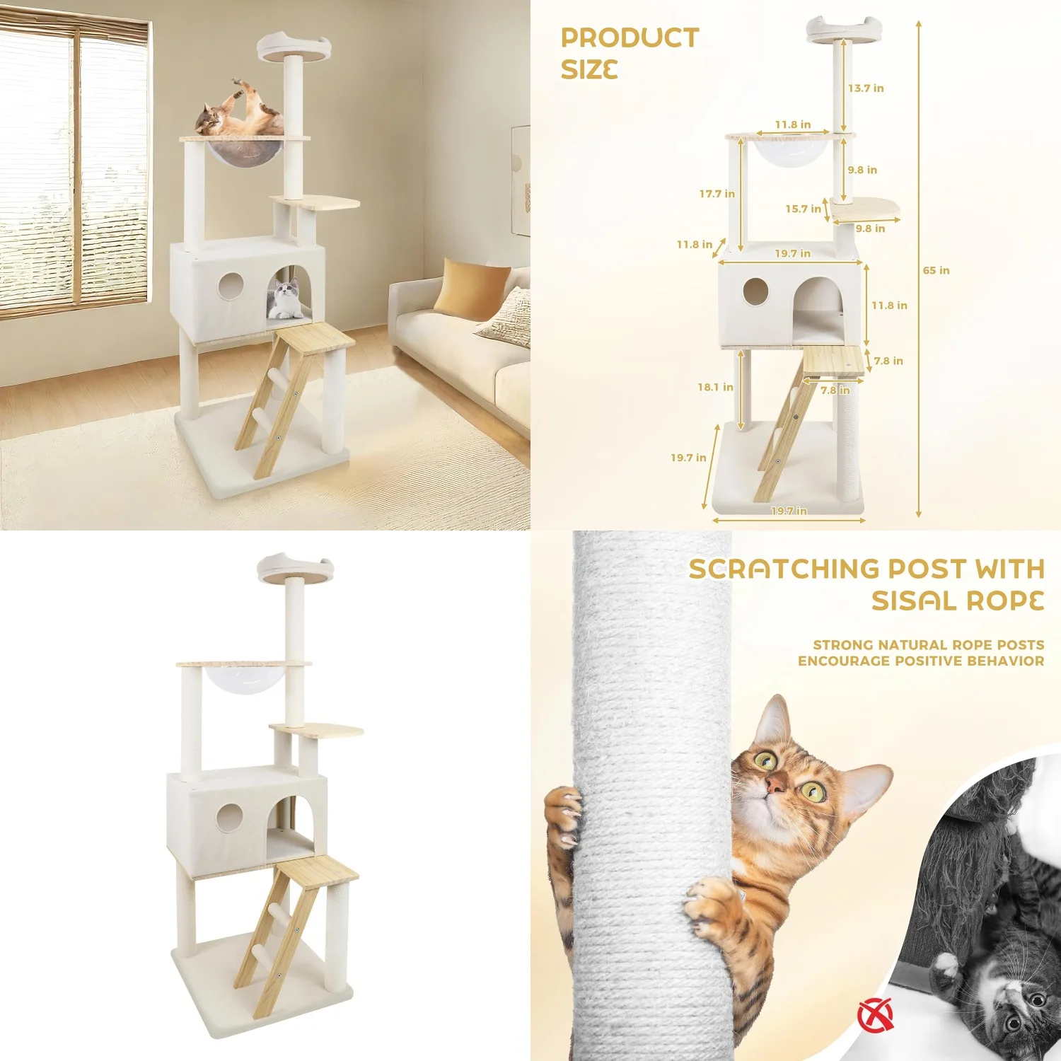 Cat Tree Tower for Indoor Cats Large Adult-Extra-Large Cat Condo & Transparent Spacecraft Pod | 8 Fully-Wrapped, Customized
Cat Tree Tower for Indoor Cats Large Adult-Extra-Large Cat Condo & Transparent Spacecraft Pod | 8 Fully-Wrapped, Customized