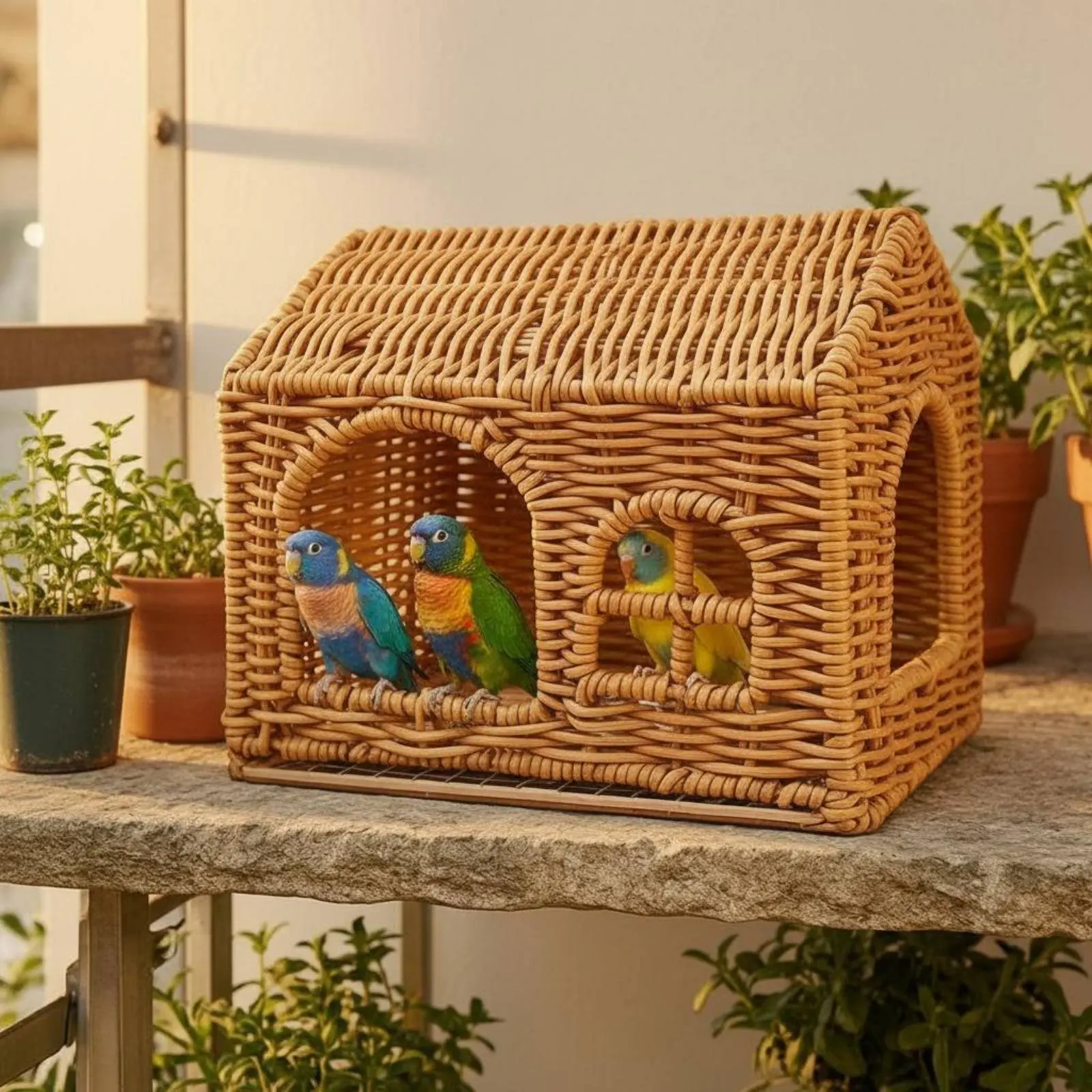 Rattan Bird House Handwoven Woven Bird Nest Garden Decor Rustic Design Compact Size
Rattan Bird House Handwoven Woven Bird Nest Garden Decor Rustic Design Compact Size