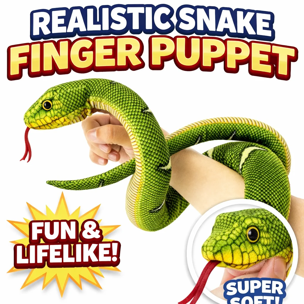 52"Realistic Snake Finger Puppet Plush Toy – Soft Stuffed Snake Lifelike Animal Hand Puppet Kids Prank Toy Jungle Party Decor
52"Realistic Snake Finger Puppet Plush Toy – Soft Stuffed Snake Lifelike Animal Hand Puppet Kids Prank Toy Jungle Party Decor