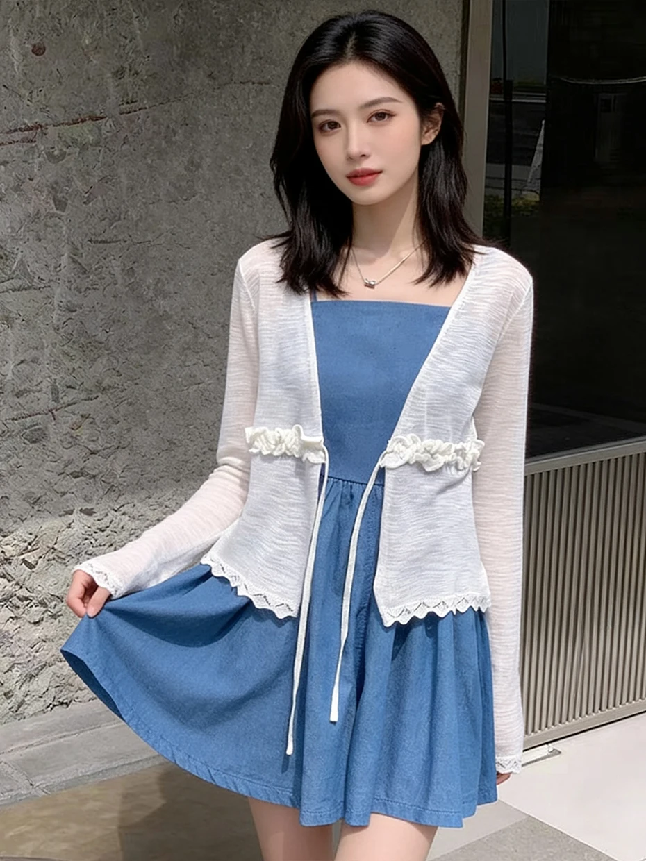 Elegant Thin Knitted Cardigan Sleeveless Shawl Outerwear Sun Protection Women's Fashion Summer Travel Date Citywalk Outdoor
Elegant Thin Knitted Cardigan Sleeveless Shawl Outerwear Sun Protection Women's Fashion Summer Travel Date Citywalk Outdoor