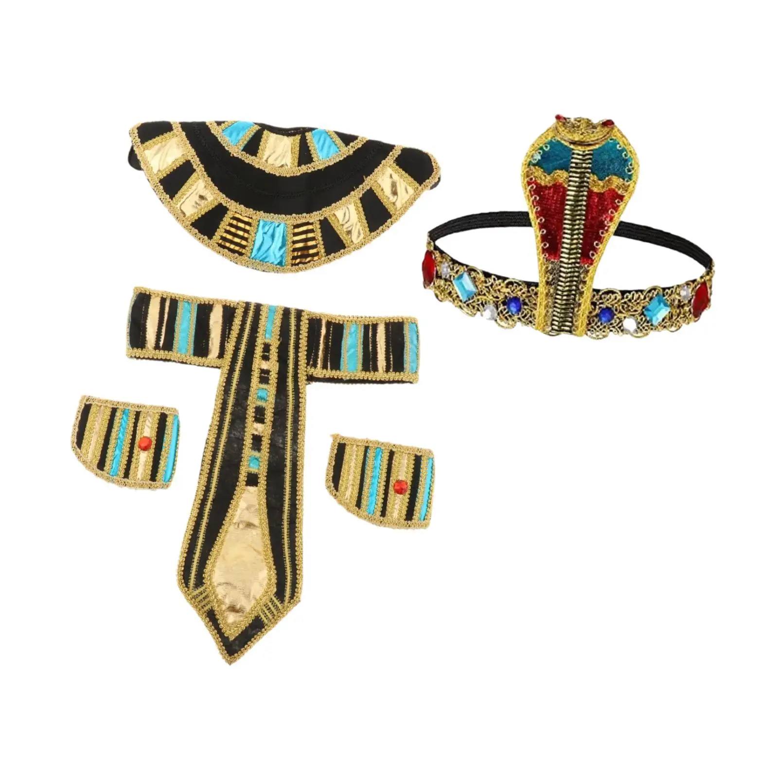 Набор из 5 предметов: египетские аксессуары для костюма — ошейник, браслеты для взрослых, антикварный головной убор в форме змеи, для праздничных нарядов и маскарадов
Набор из 5 предметов: египетские аксессуары для костюма — ошейник, браслеты для взрослых, антикварный головной убор в форме змеи, для праздничных нарядов и маскарадов