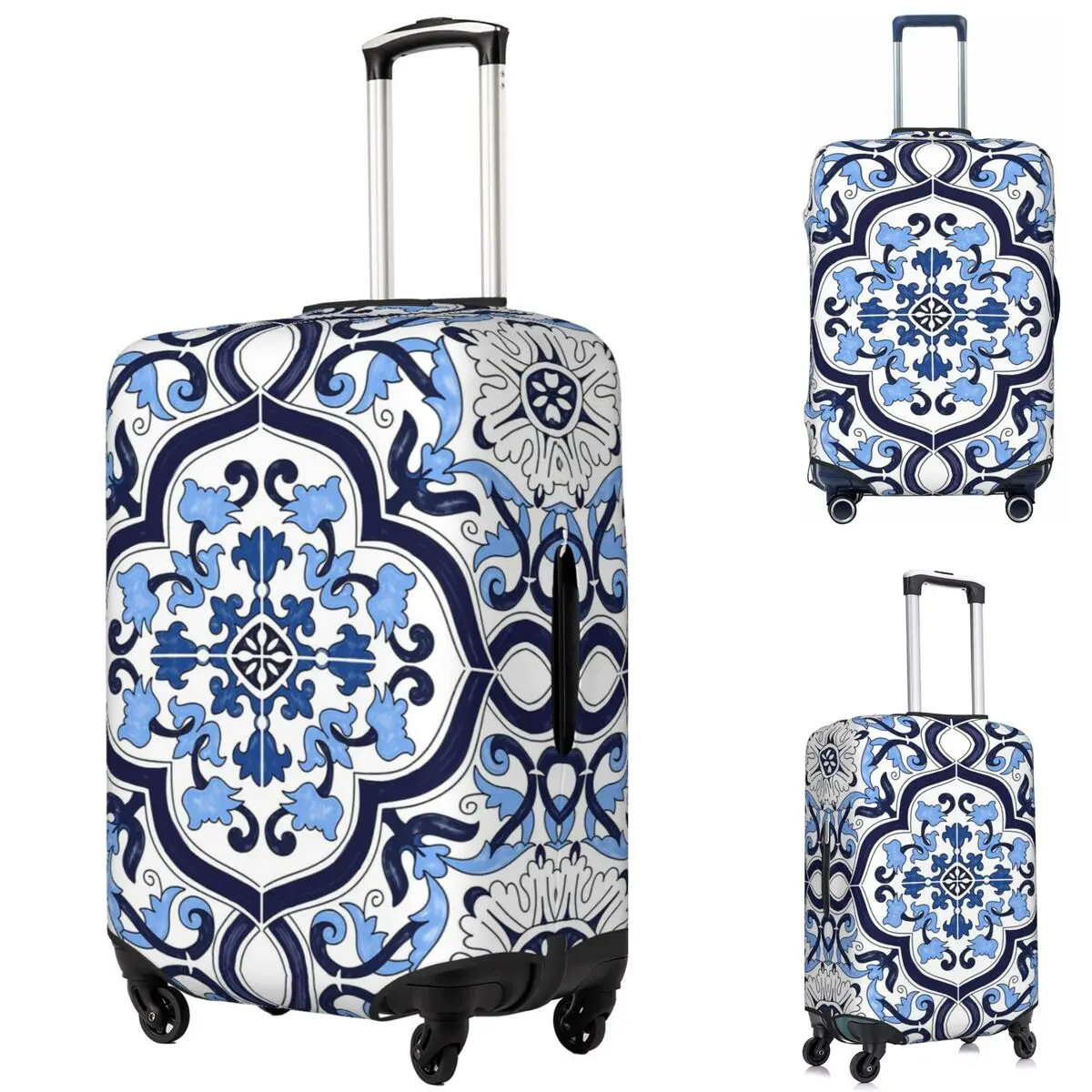 Blue Ornate Floral Mediterranean Sicilian Tile Suitcase Cover Protection Elastic Travel Luggage Protector Covers for 18-32 Inch
Blue Ornate Floral Mediterranean Sicilian Tile Suitcase Cover Protection Elastic Travel Luggage Protector Covers for 18-32 Inch