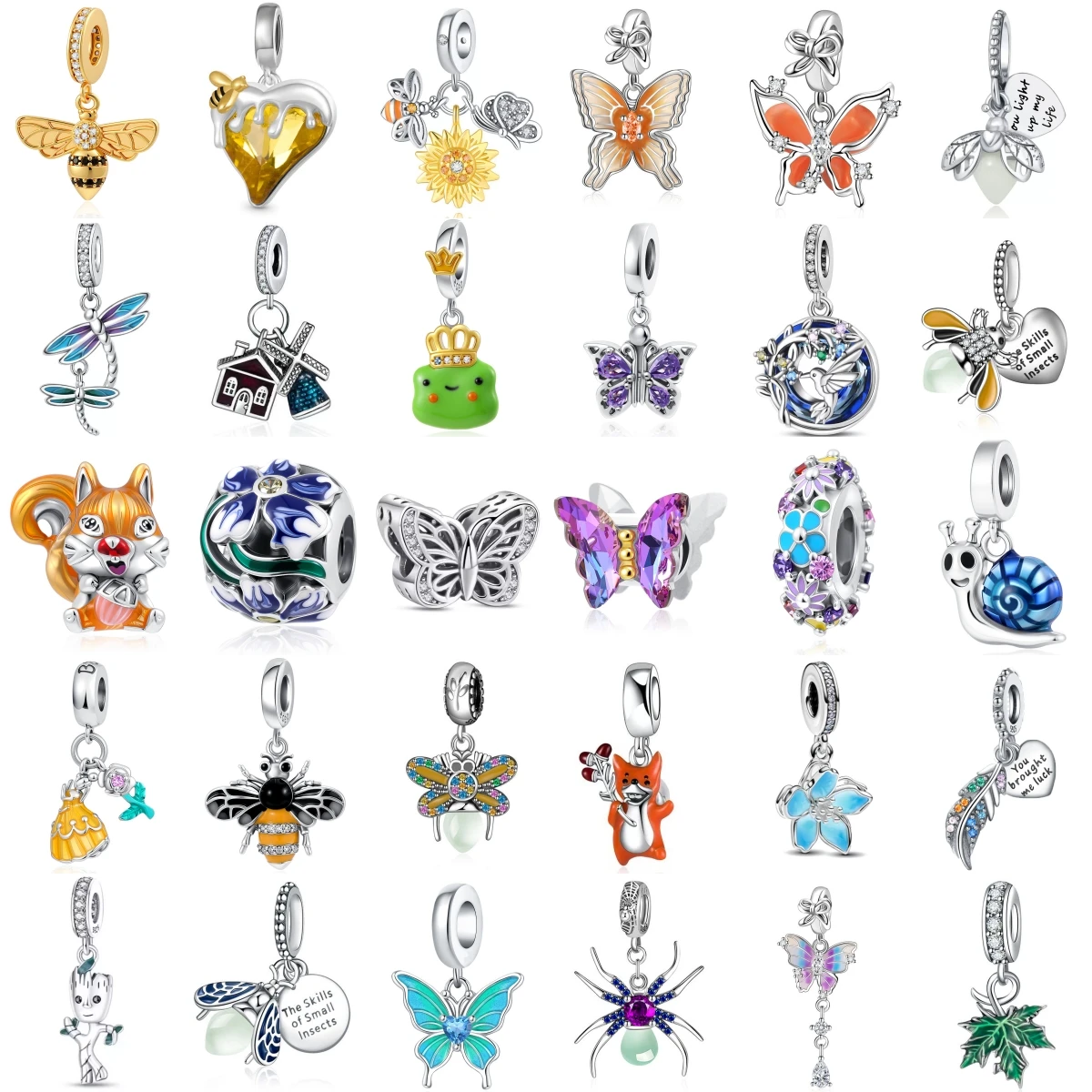 New 925 Sterling Silver Bee Butterfly Dragonfly Snails Squirrels Charm Fit Original Bracelet Pendant Trinket Collection Women
New 925 Sterling Silver Bee Butterfly Dragonfly Snails Squirrels Charm Fit Original Bracelet Pendant Trinket Collection Women