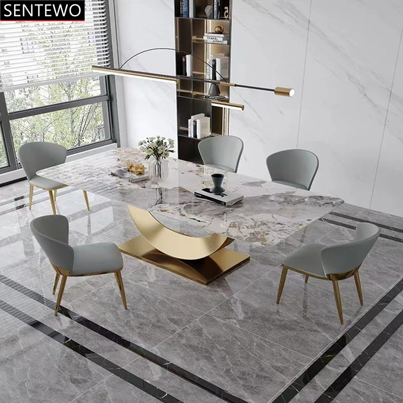 Designer Luxury Marble Rock Slab dining table set 4 6 8 chairs mesa de jantar tavoli furniture comedor Stainless steel gold base
Designer Luxury Marble Rock Slab dining table set 4 6 8 chairs mesa de jantar tavoli furniture comedor Stainless steel gold base