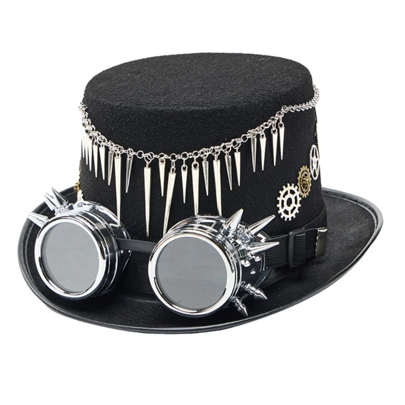 Dark Headwear Gear Hat Rivets Cap With Metal Chain Gothic Themed Cosplay Costume Accessories Y08E
Dark Headwear Gear Hat Rivets Cap With Metal Chain Gothic Themed Cosplay Costume Accessories Y08E