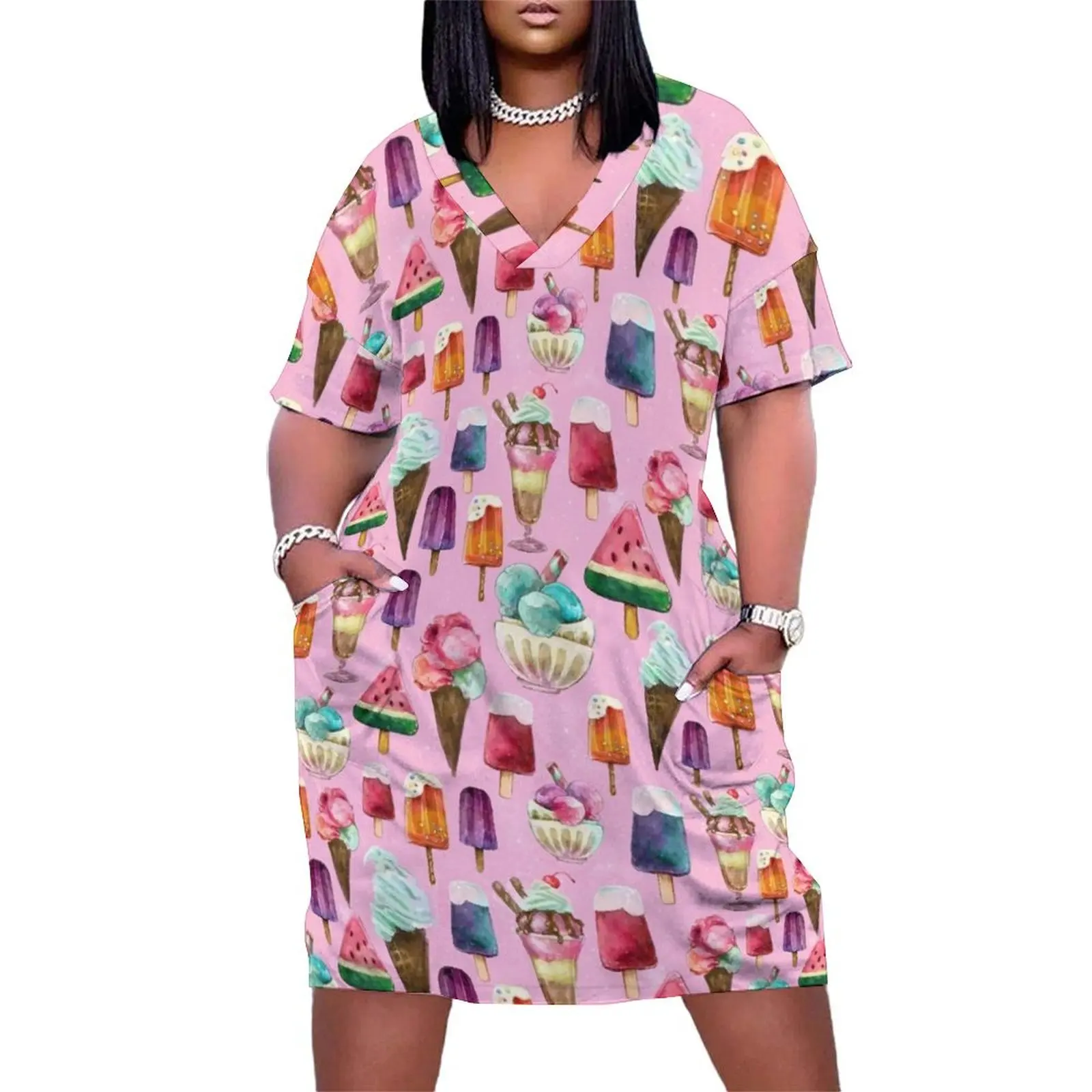 ice-cream pattern Loose Pocket Dress loose women"s dress evening dress for woman
ice-cream pattern Loose Pocket Dress loose women"s dress evening dress for woman