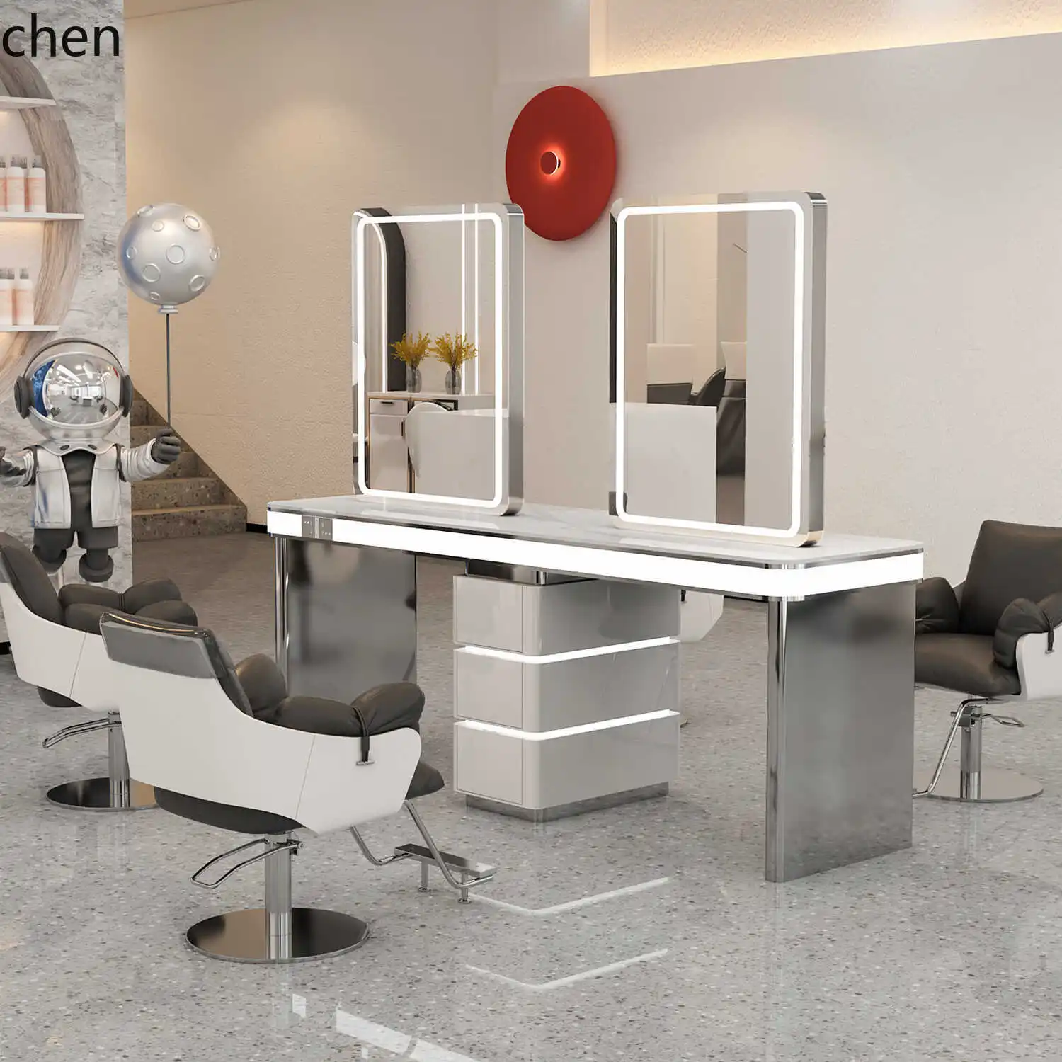ZML barber shop mirror hair salon special hair salon perm, and cutting hair with cabinet integrated double-sided mirror table
ZML barber shop mirror hair salon special hair salon perm, and cutting hair with cabinet integrated double-sided mirror table