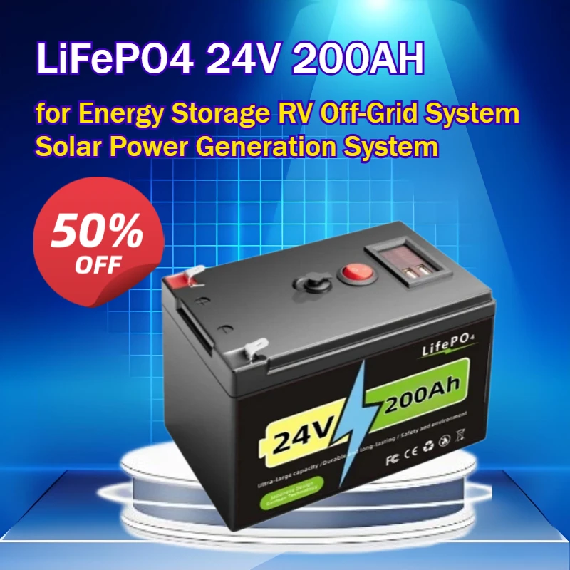 LiFePO4 24V 200AH Lithium Iron Phosphate Battery for Energy Storage RV Off-Grid System Solar Power Generation System
LiFePO4 24V 200AH Lithium Iron Phosphate Battery for Energy Storage RV Off-Grid System Solar Power Generation System