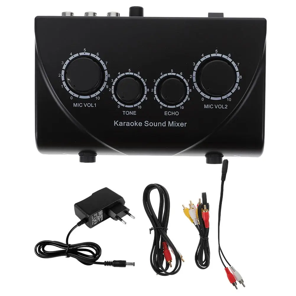Dual Microphone Input Sound Mixer Black Karaoke Audio Amplifier Stereo System DJs Equipment Dual Channel Professional
Dual Microphone Input Sound Mixer Black Karaoke Audio Amplifier Stereo System DJs Equipment Dual Channel Professional