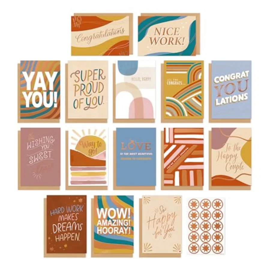 15-Count Congratulations Card Bundle with Envelopes- Baby, Wedding, and General Congrats
15-Count Congratulations Card Bundle with Envelopes- Baby, Wedding, and General Congrats