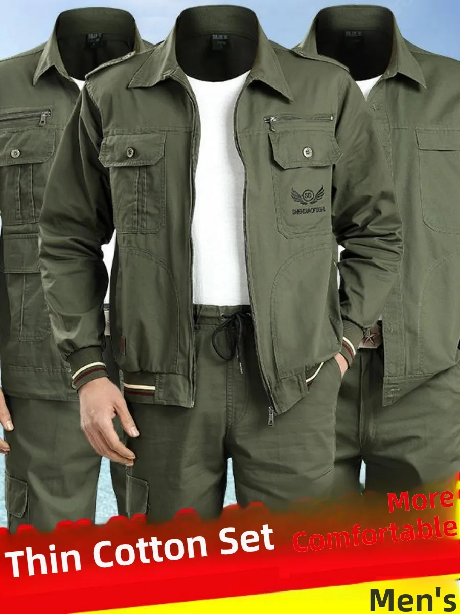 Мужской летний рабочий костюм: тонкий, с длинным рукавом, спецодежда из чистого хлопка, износостойкая, термостойкая.
Мужской летний рабочий костюм: тонкий, с длинным рукавом, спецодежда из чистого хлопка, износостойкая, термостойкая.